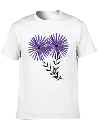 Floral Graphic Black T-Shirt - Artistic Blossom Design