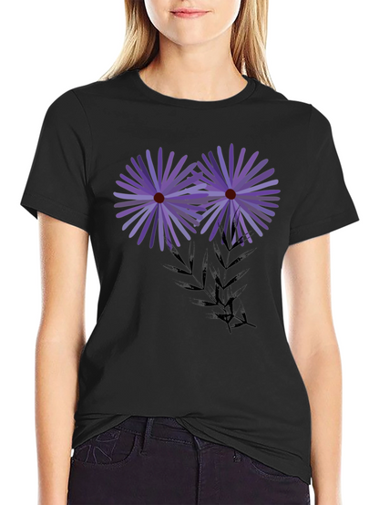 Floral Graphic Black T-Shirt - Artistic Blossom Design
