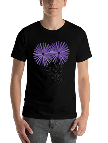 Floral Graphic Black T-Shirt - Artistic Blossom Design