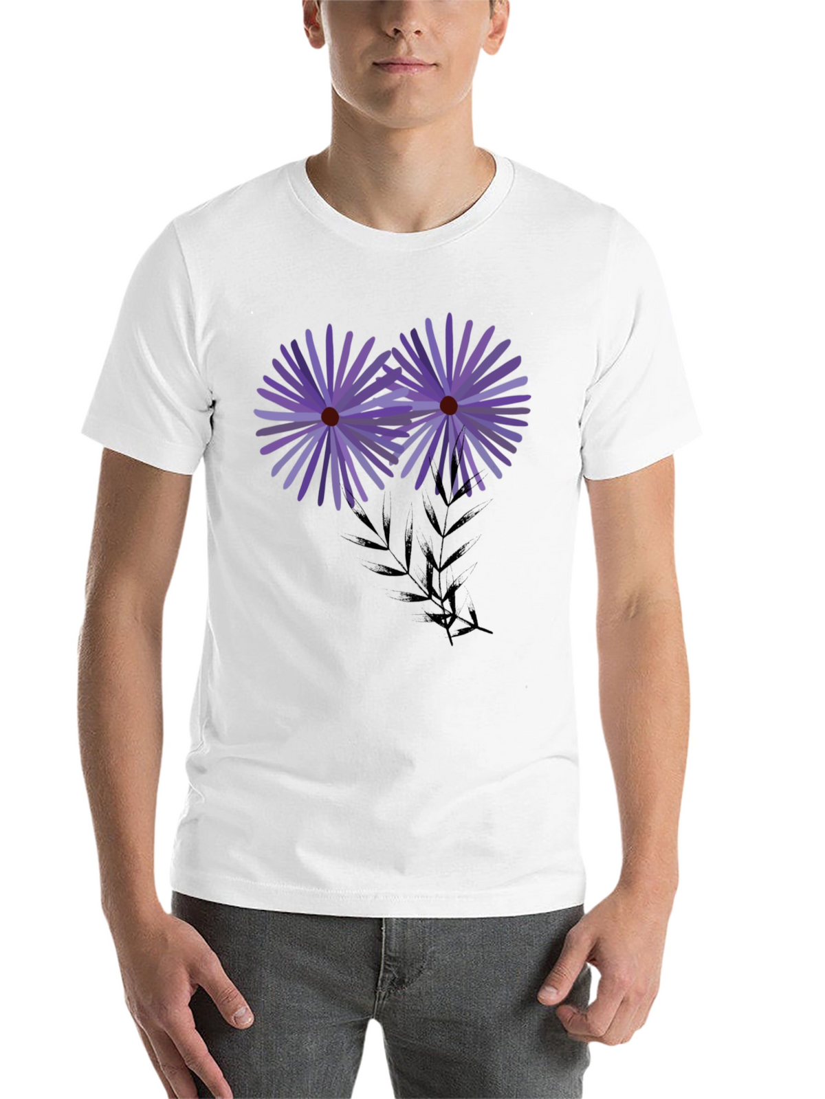 Floral Graphic Black T-Shirt - Artistic Blossom Design