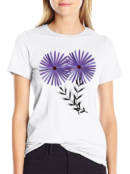 Floral Graphic Black T-Shirt - Artistic Blossom Design