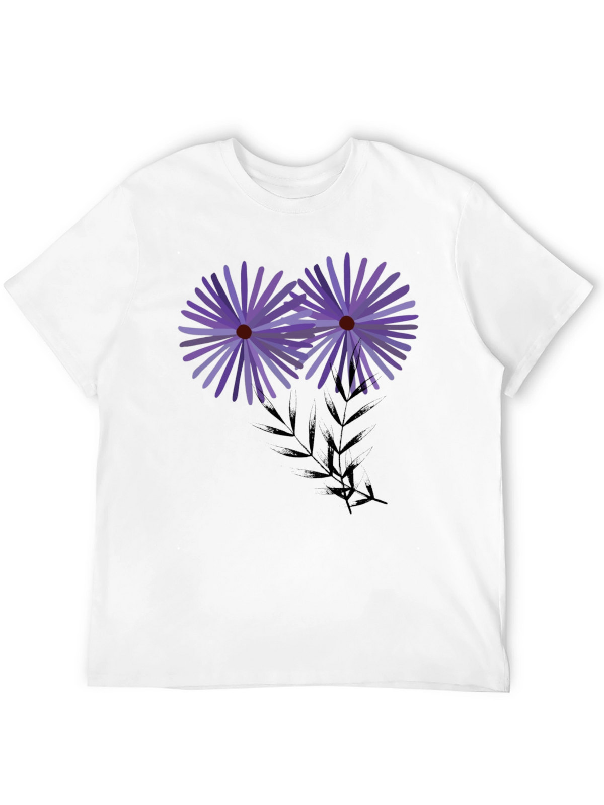 Floral Graphic Black T-Shirt - Artistic Blossom Design