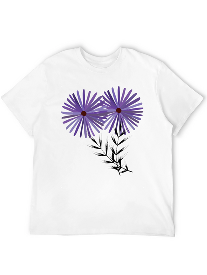 Floral Graphic Black T-Shirt - Artistic Blossom Design