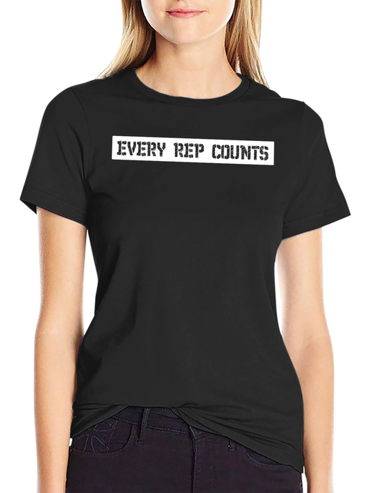 Every Rep Counts Black Graphic Tee - Workout Motivation