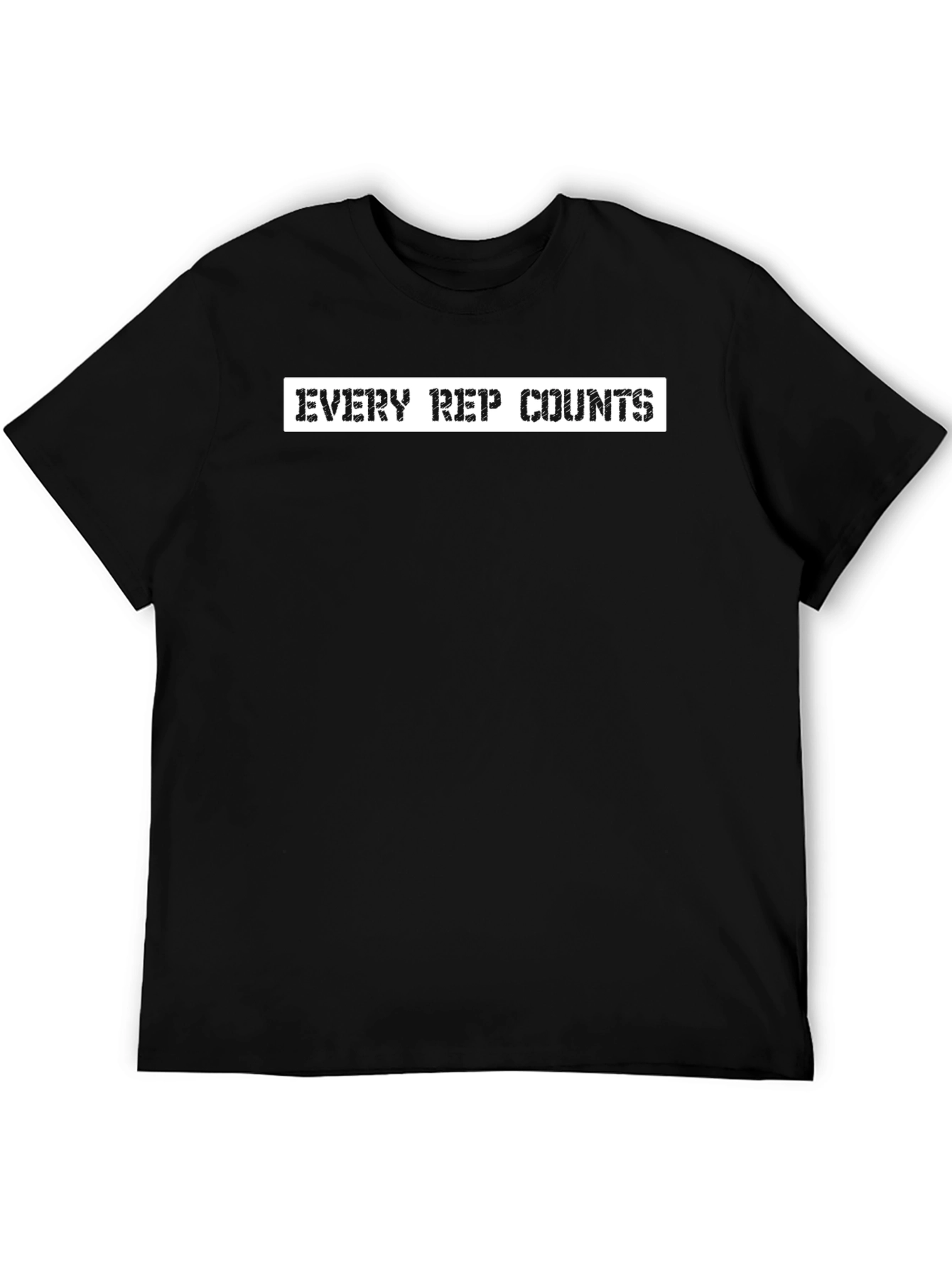Every Rep Counts Black Graphic Tee - Workout Motivation
