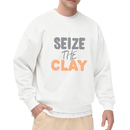 Seize The Clay Pottery Pun Crewneck Sweatshirt | Funny Ceramics Artist Pullover, Potter Gift Top