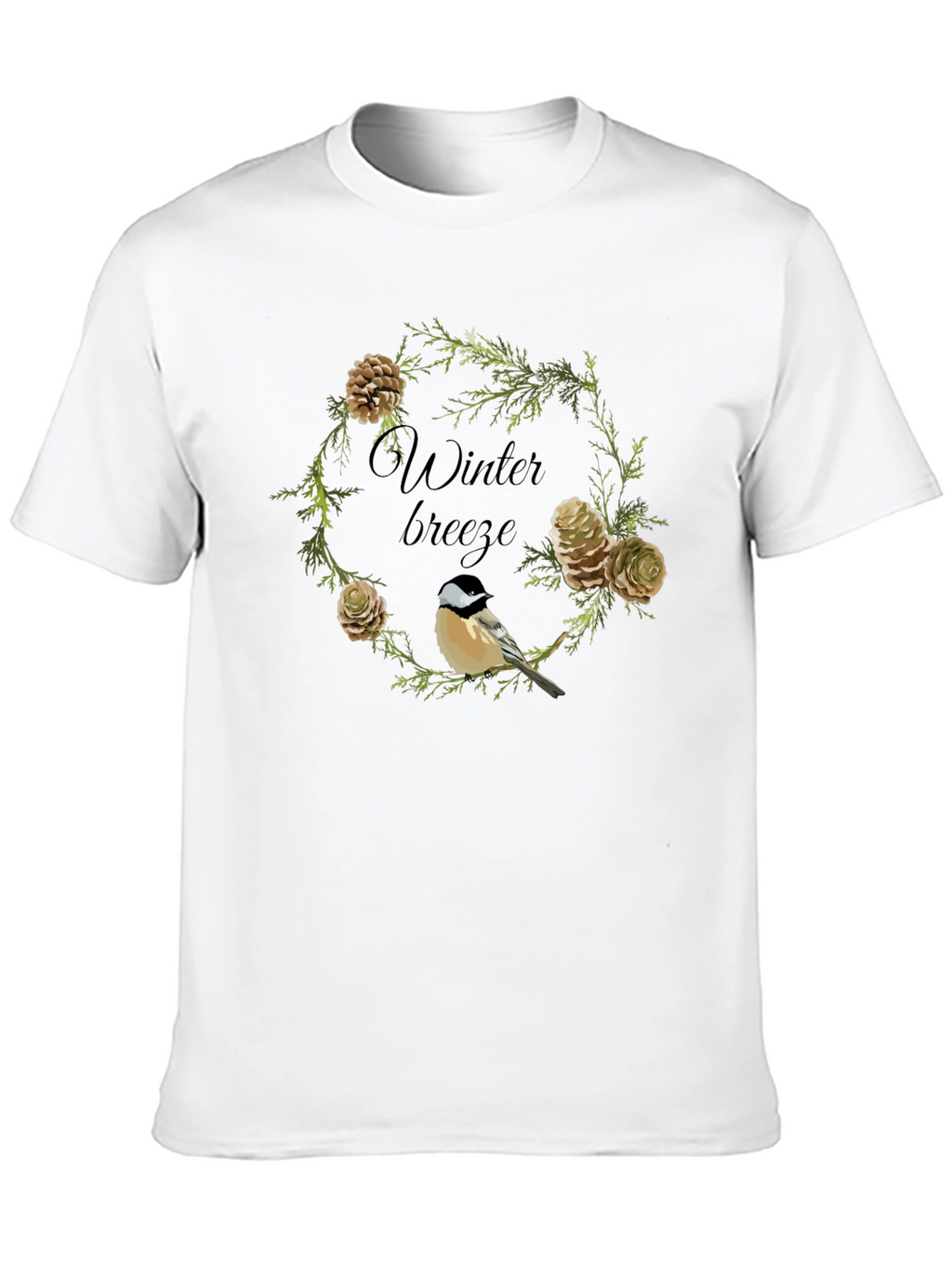 Winter Breeze Bird & Pine Cone Graphic Tee