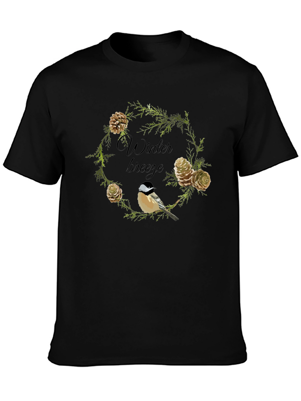 Winter Breeze Bird & Pine Cone Graphic Tee