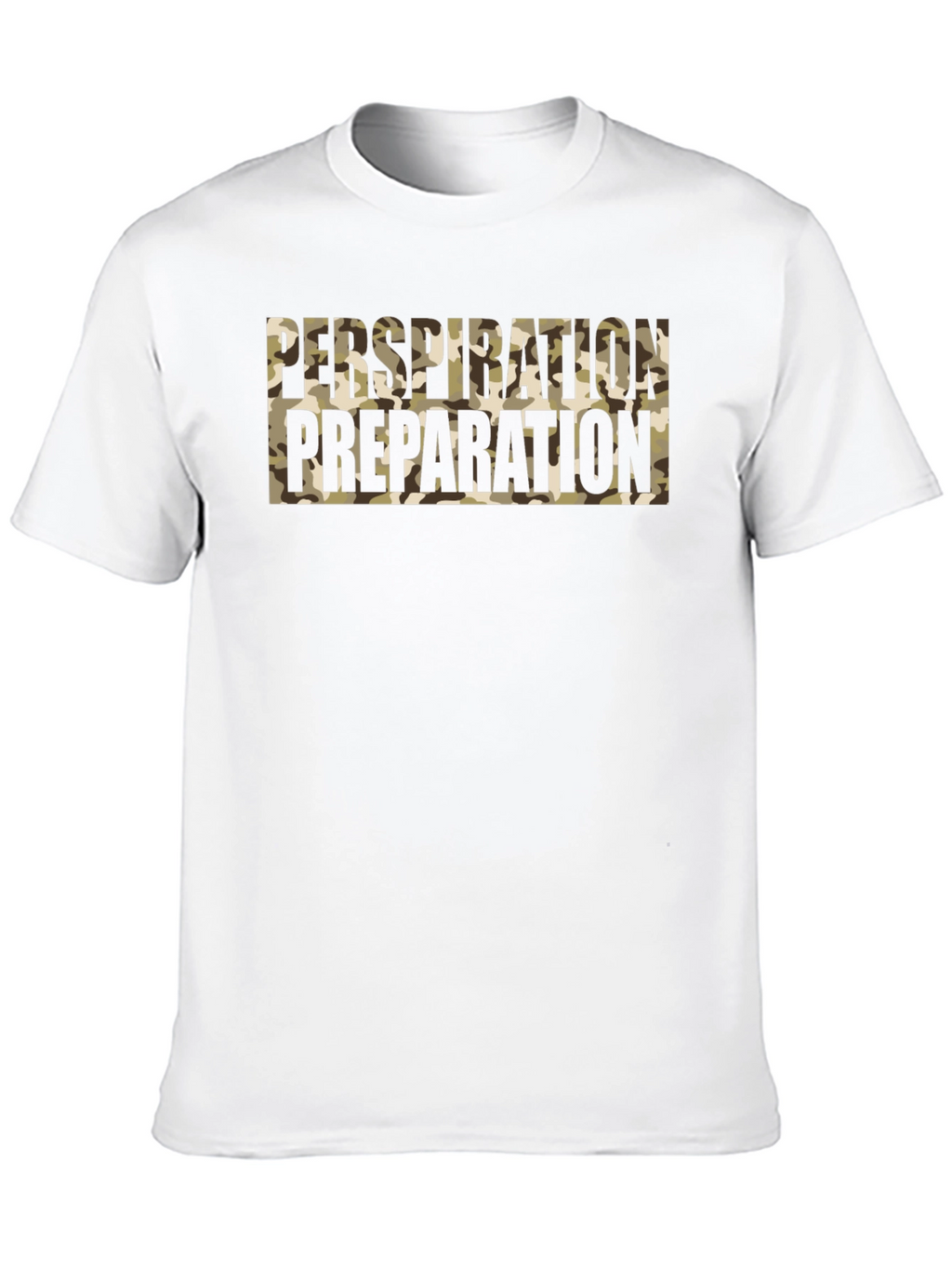 Perspiration Preparation Camo Graphic Tee