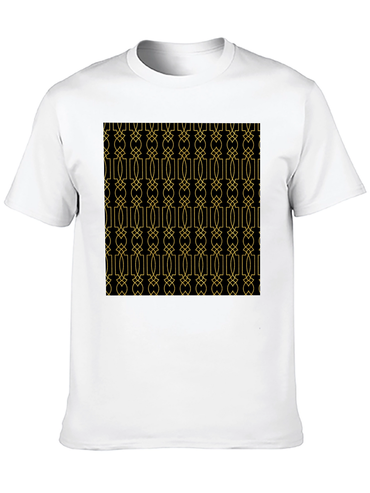 Geometric Patterned Black T-Shirt