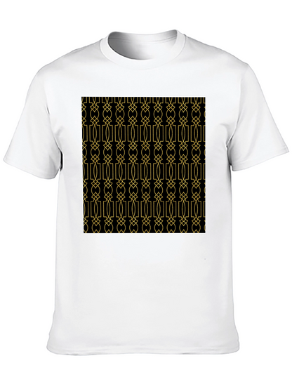 Geometric Patterned Black T-Shirt