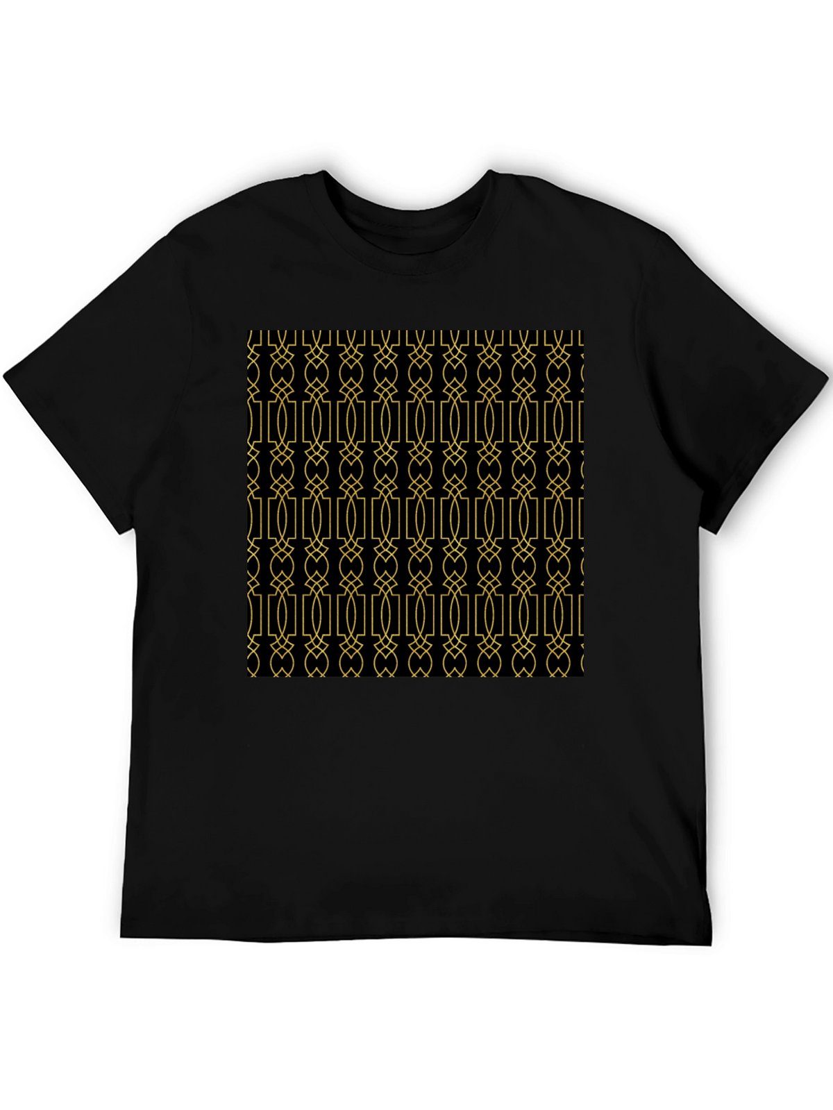 Geometric Patterned Black T-Shirt
