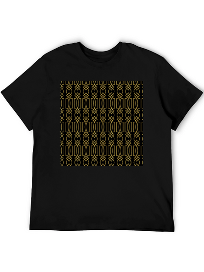 Geometric Patterned Black T-Shirt