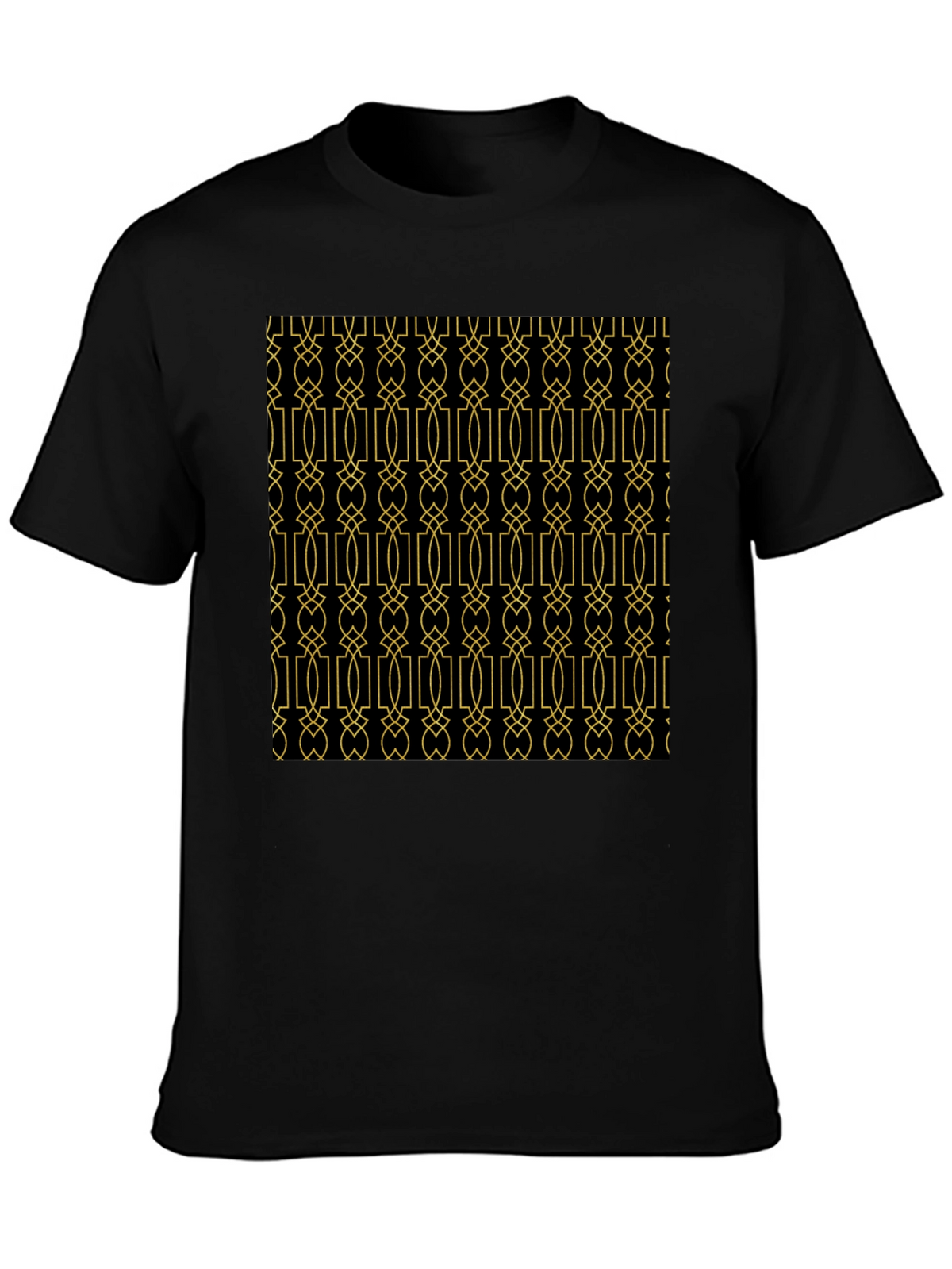 Geometric Patterned Black T-Shirt