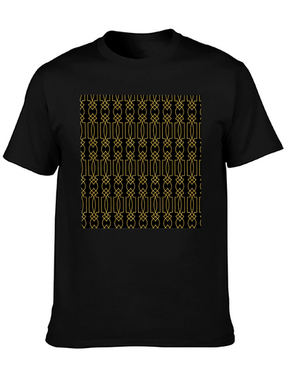 Geometric Patterned Black T-Shirt