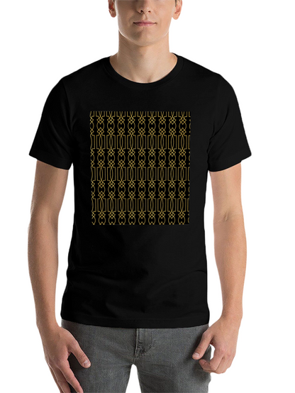 Geometric Patterned Black T-Shirt