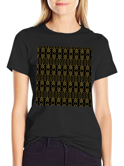 Geometric Patterned Black T-Shirt