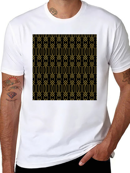 Geometric Patterned Black T-Shirt
