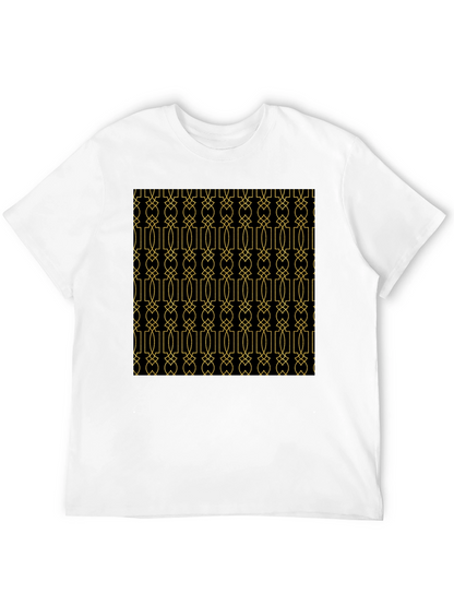 Geometric Patterned Black T-Shirt