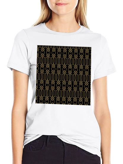 Geometric Patterned Black T-Shirt