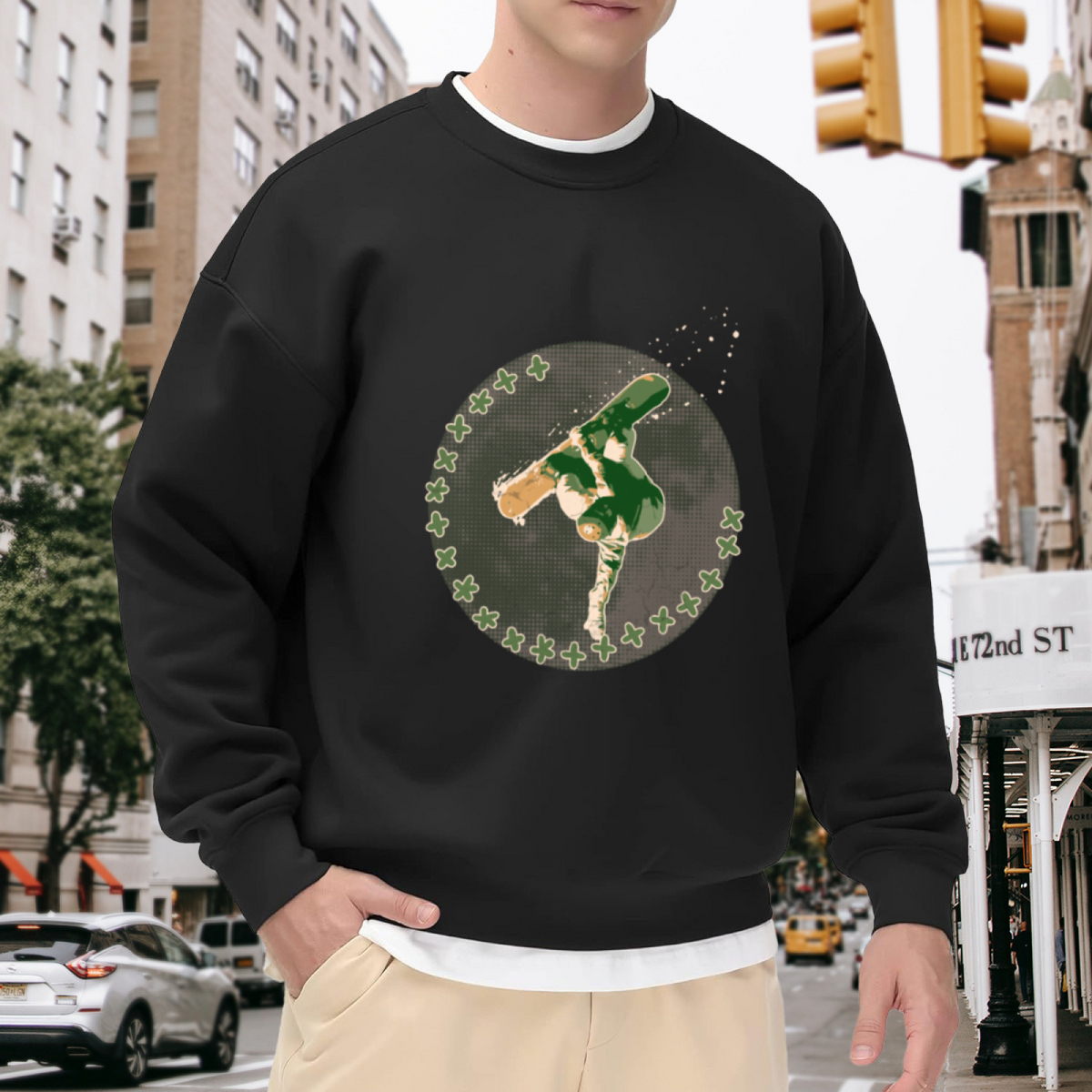 St Patrick's Day Dancing Shamrock Crewneck Sweatshirt, Lucky Clover Beer Splash Pullover, Irish Pride Gift