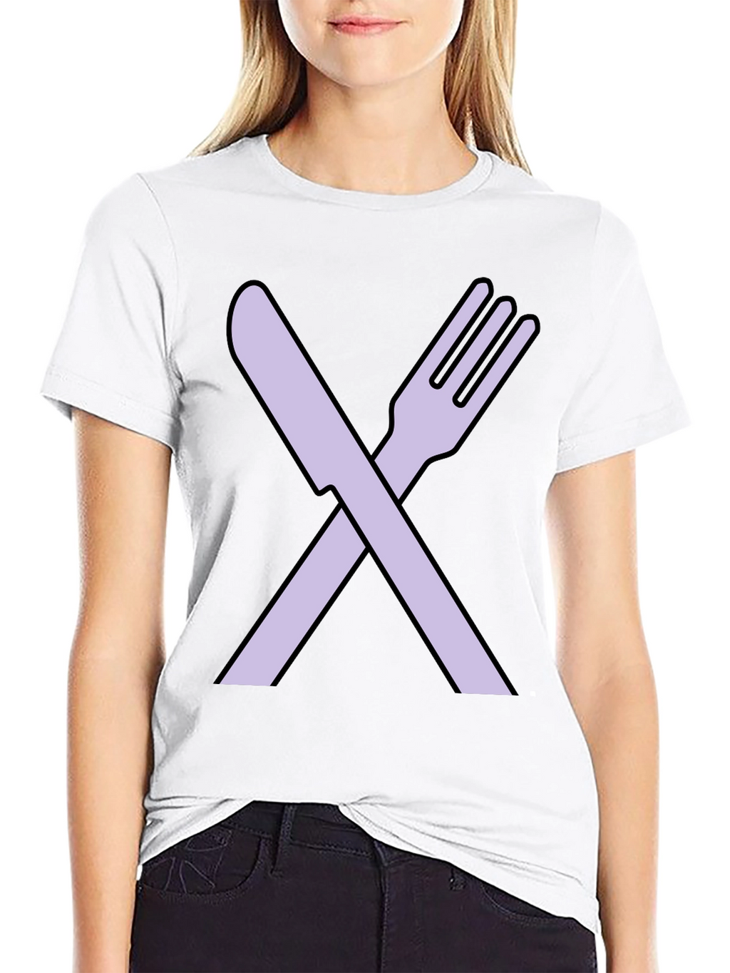 Fork and Knife Graphic Tee - Black