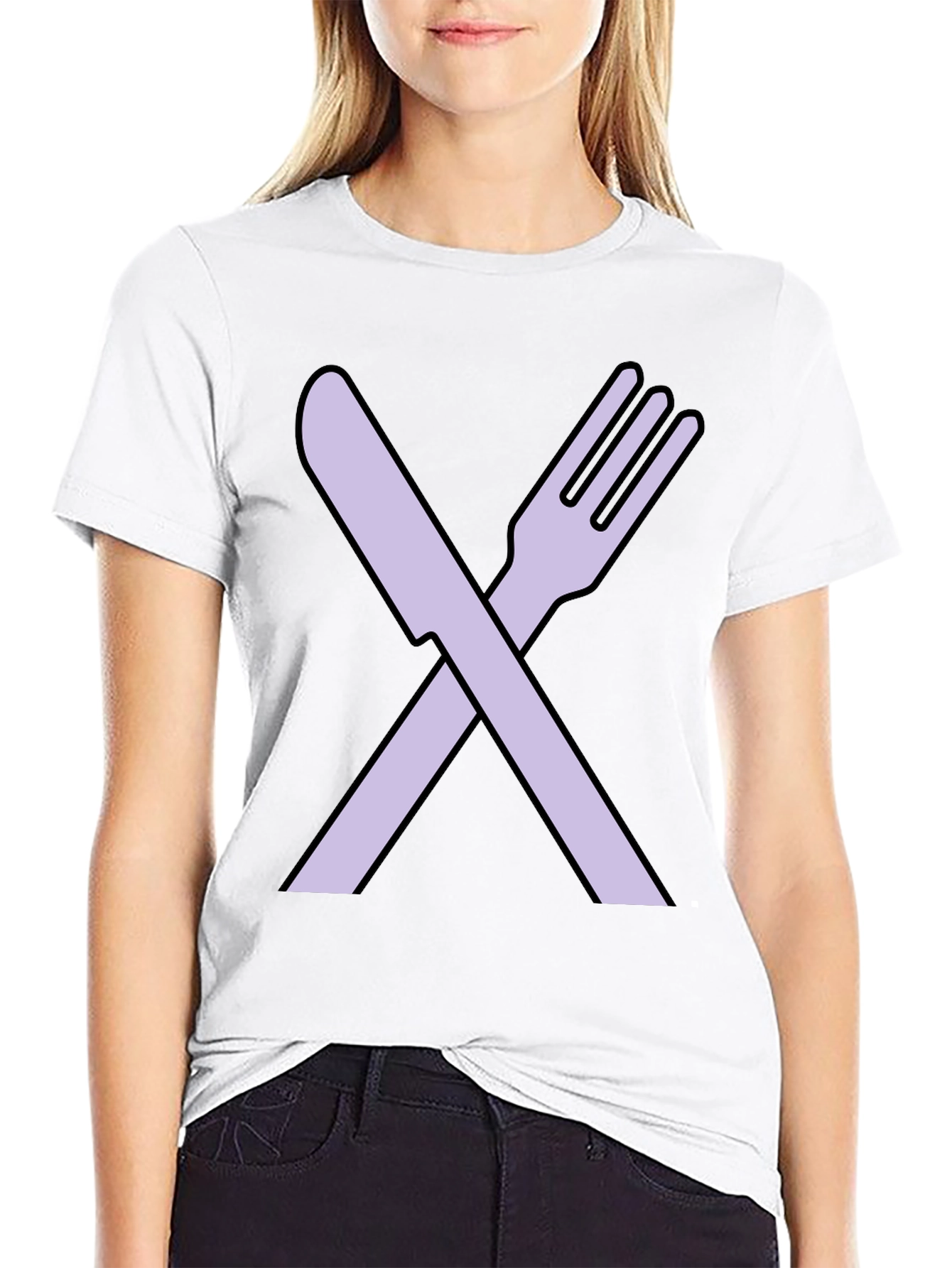 Fork and Knife Graphic Tee - Black