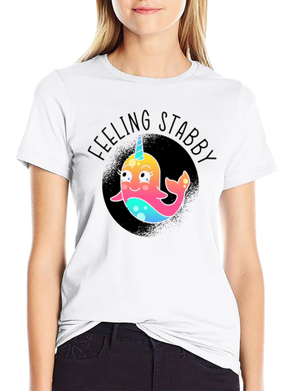 Feeling Stabby Narwhal T-Shirt - Black