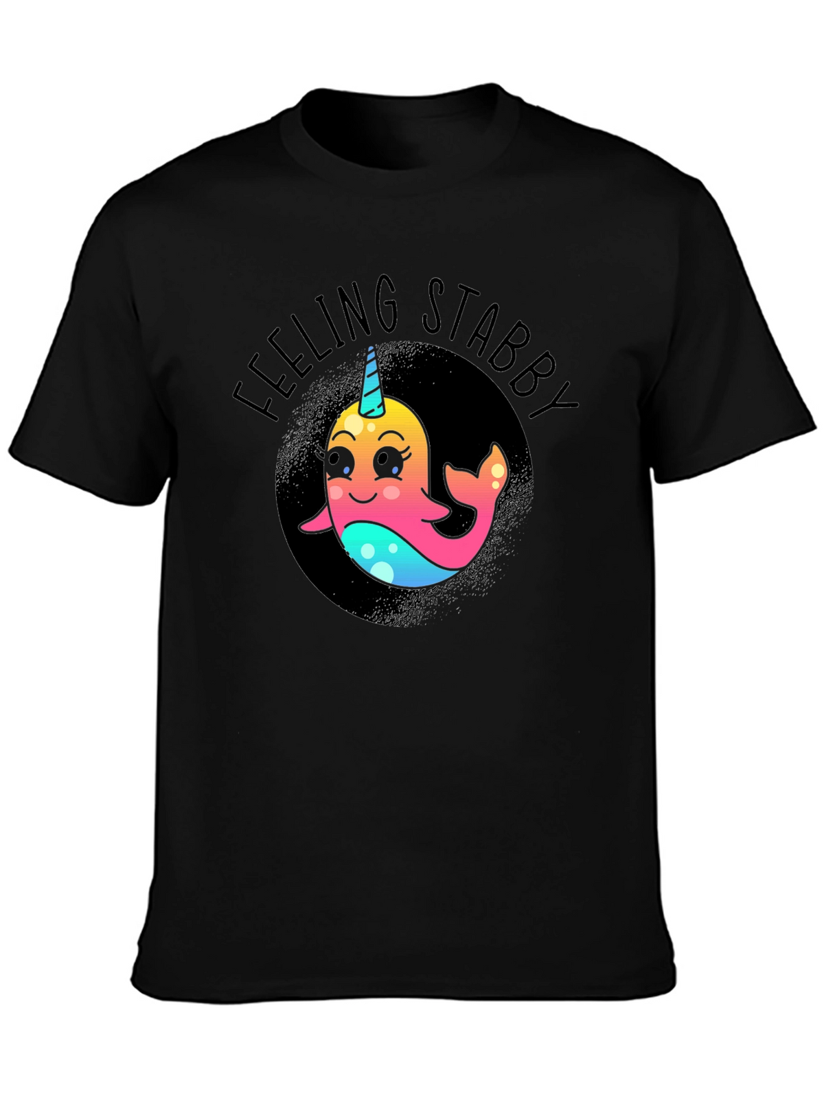 Feeling Stabby Narwhal T-Shirt - Black