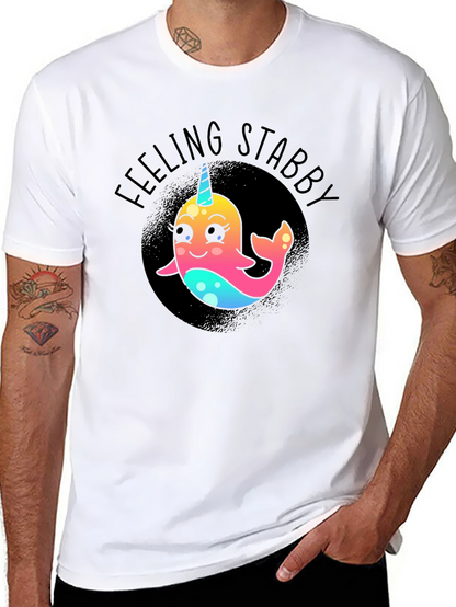 Feeling Stabby Narwhal T-Shirt - Black