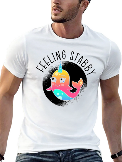 Feeling Stabby Narwhal T-Shirt - Black