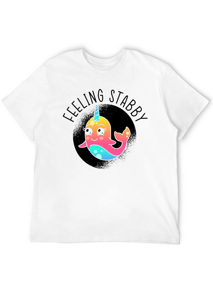 Feeling Stabby Narwhal T-Shirt - Black