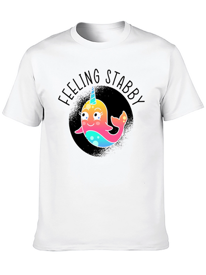 Feeling Stabby Narwhal T-Shirt - Black