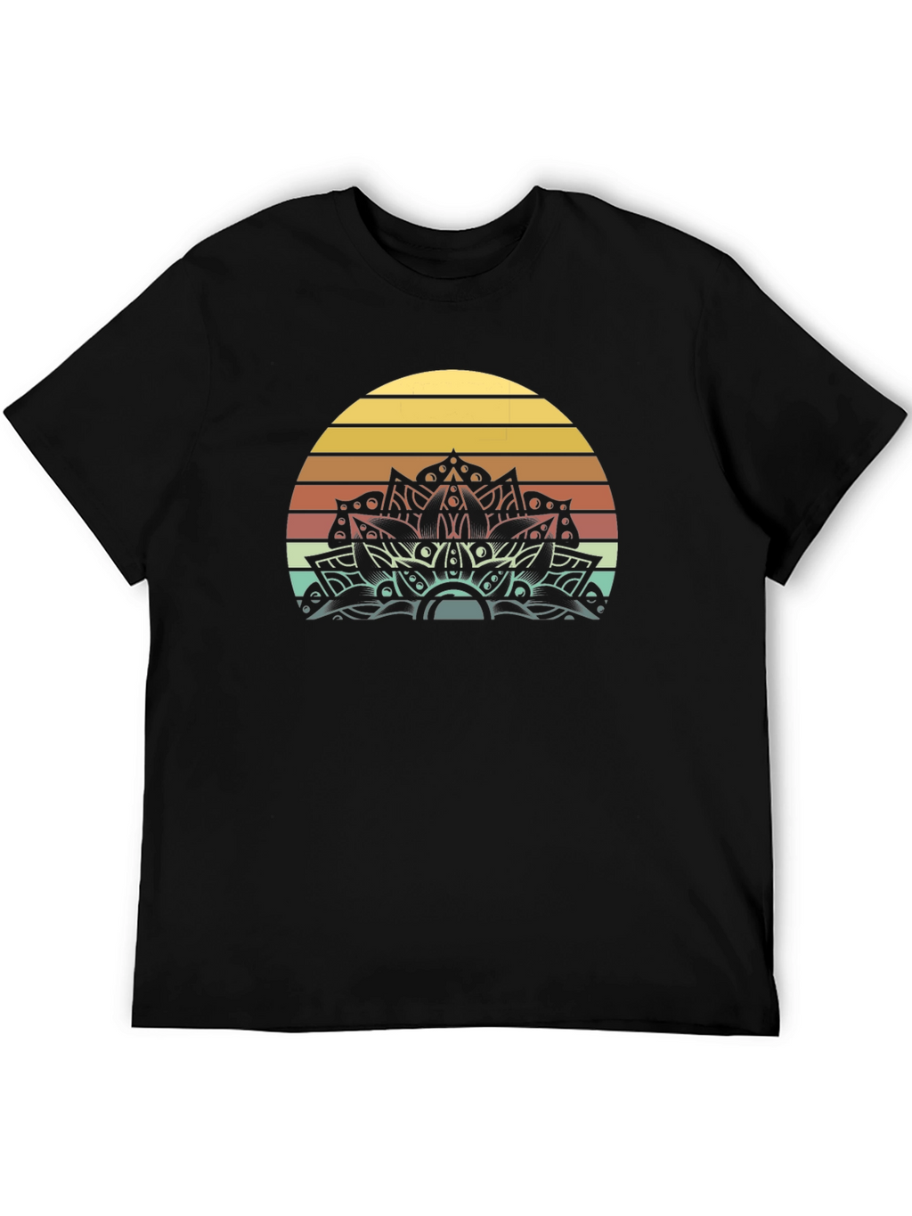 Retro Sunset Mandala Graphic Tee