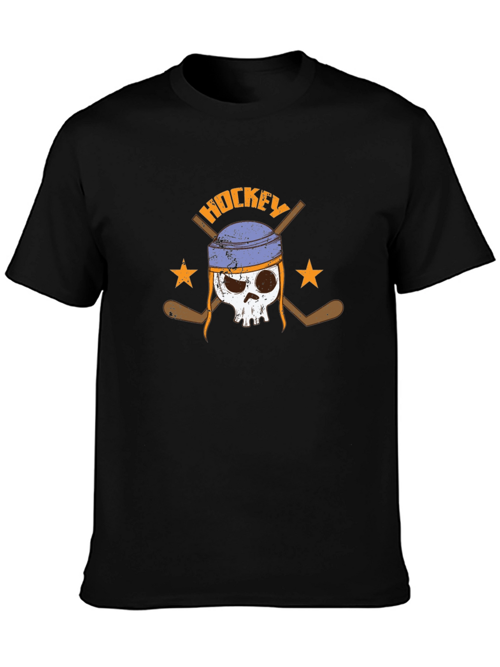 Hockey Skull Graphic T-Shirt - Dark Tee