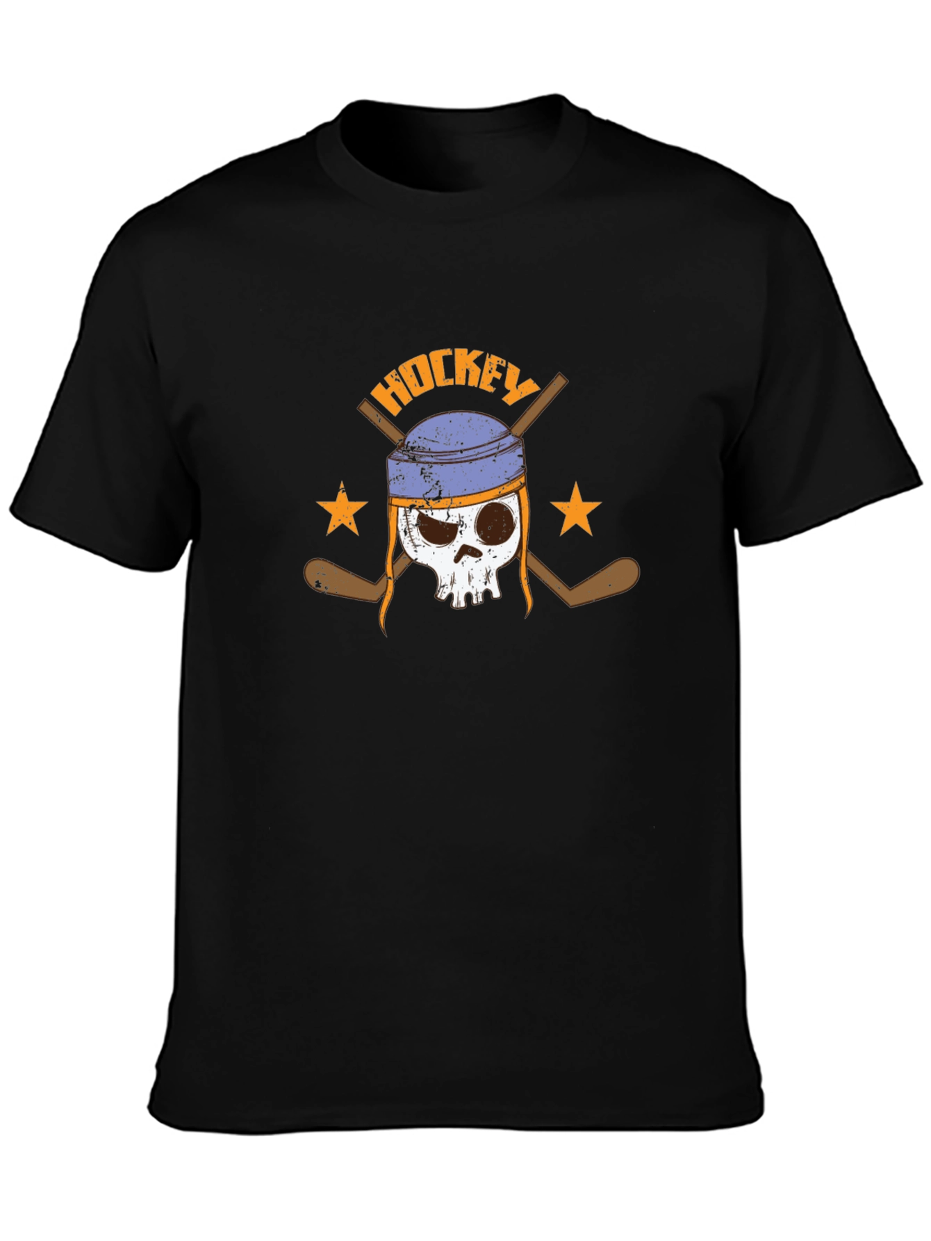 Hockey Skull Graphic T-Shirt - Dark Tee