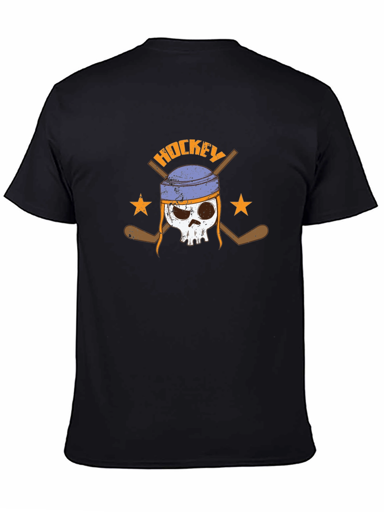 Hockey Skull Graphic T-Shirt - Dark Tee