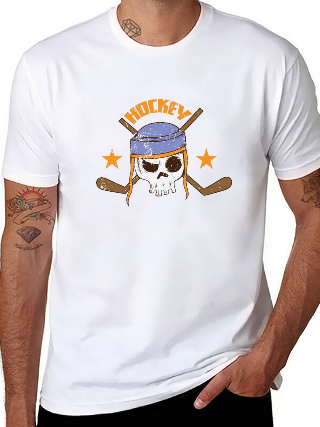 Hockey Skull Graphic T-Shirt - Dark Tee