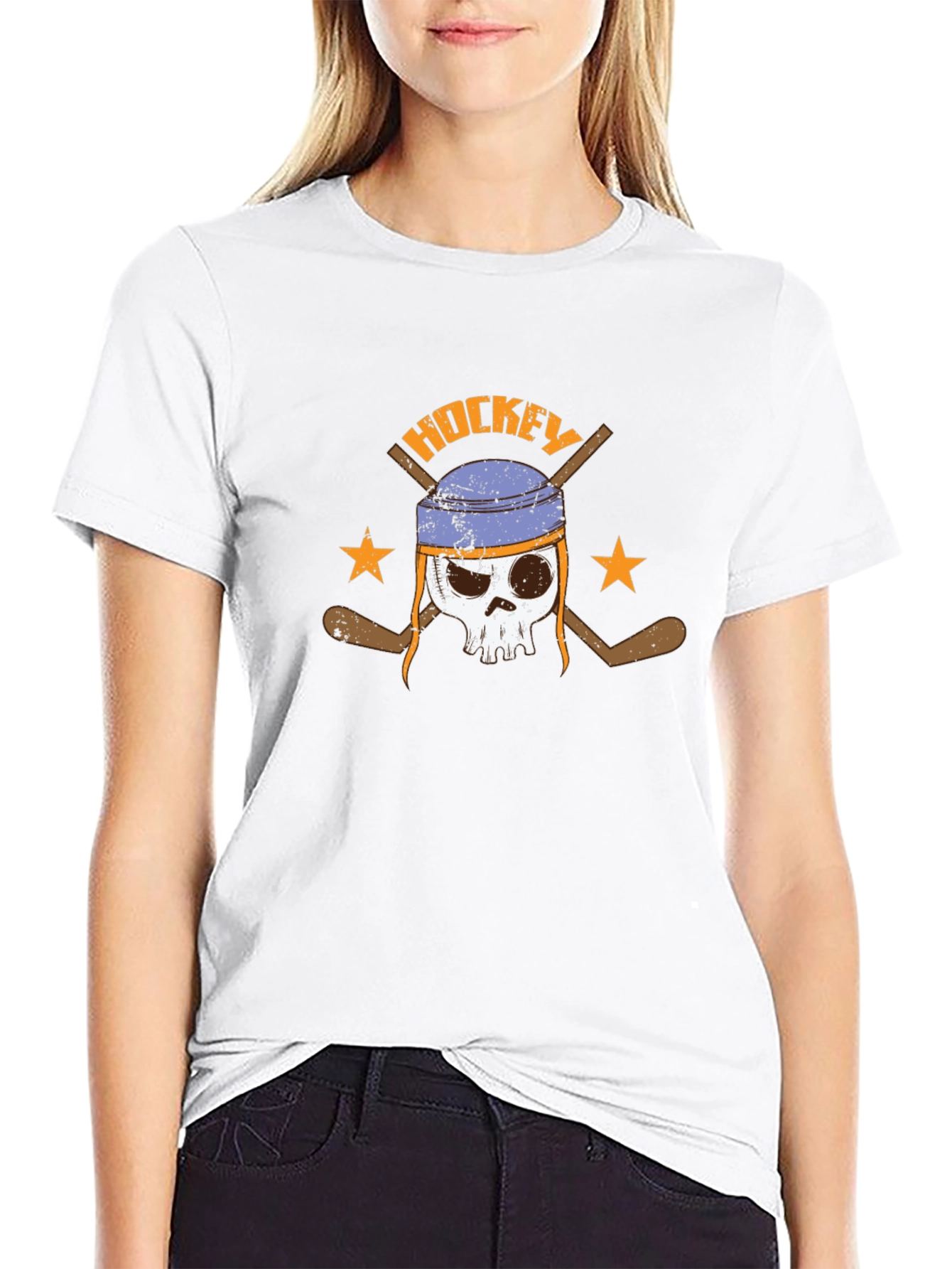Hockey Skull Graphic T-Shirt - Dark Tee