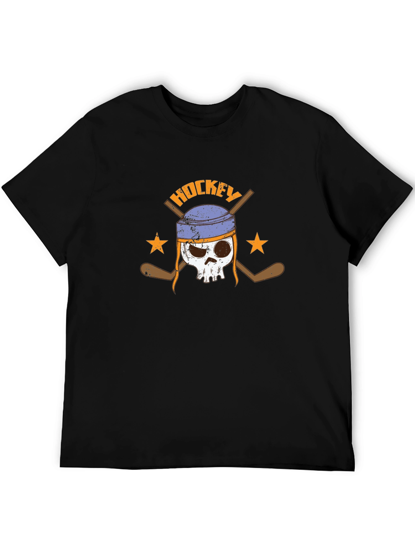 Hockey Skull Graphic T-Shirt - Dark Tee