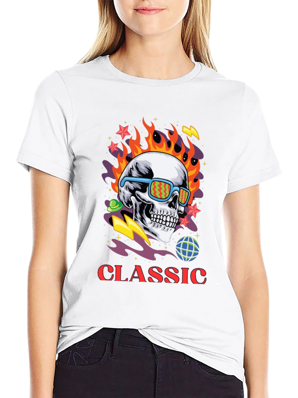 Classic Skull Graphic Print Tee