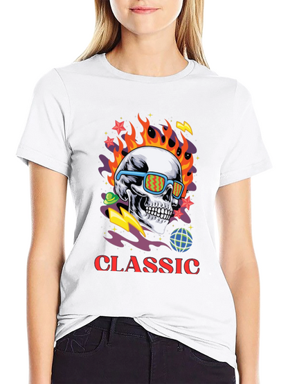 Classic Skull Graphic Print Tee