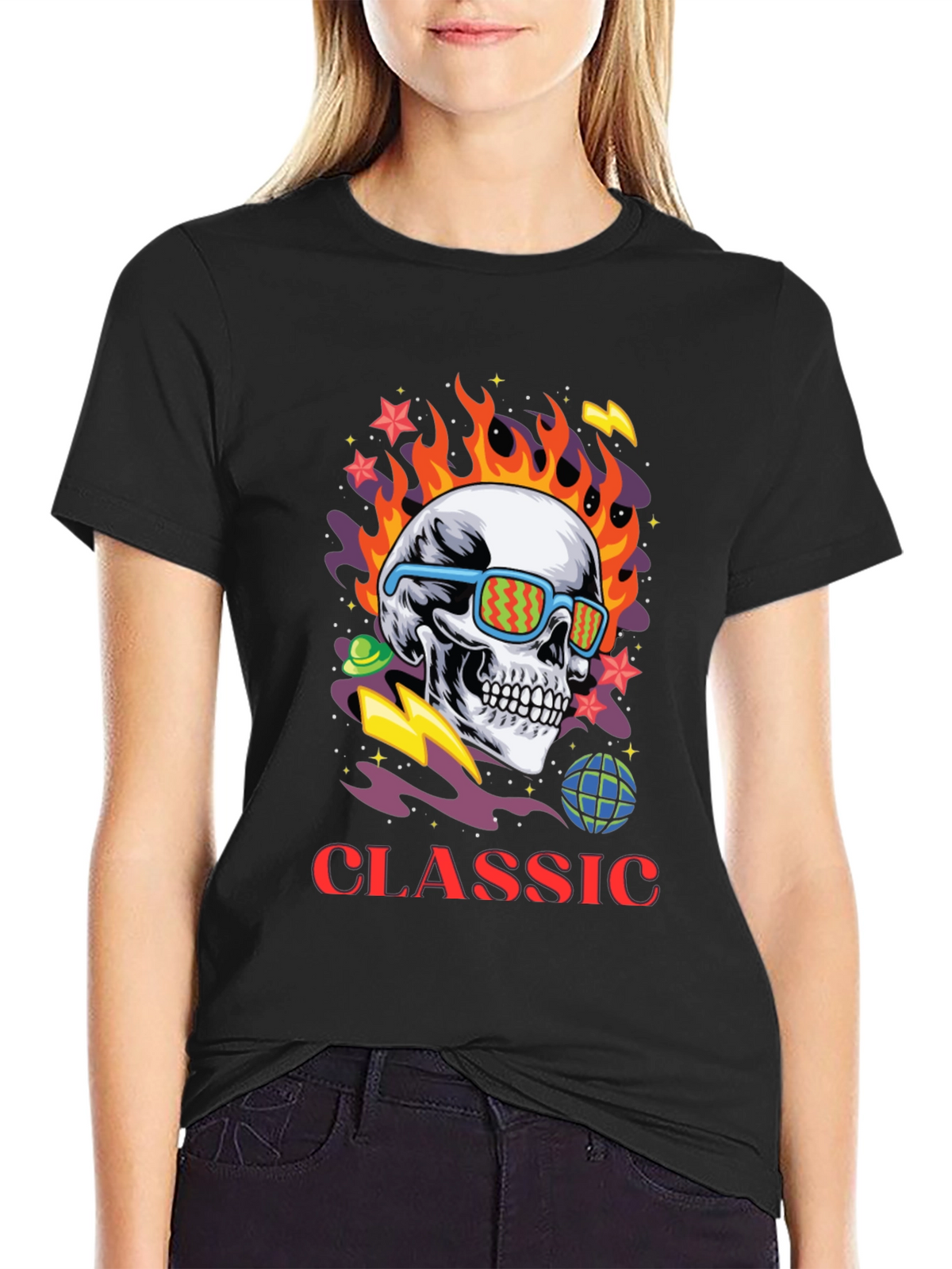 Classic Skull Graphic Print Tee