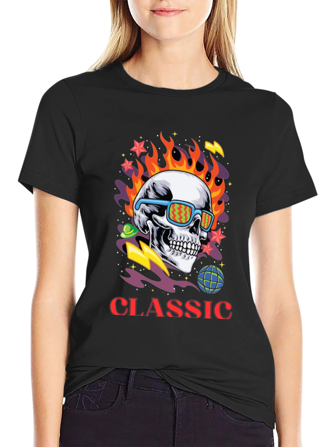 Classic Skull Graphic Print Tee