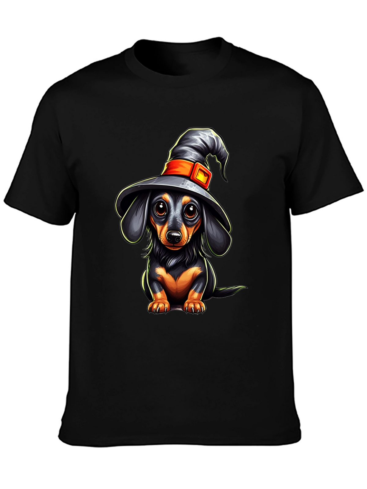 Witch Dachshund T-Shirt - Halloween Dog Tee