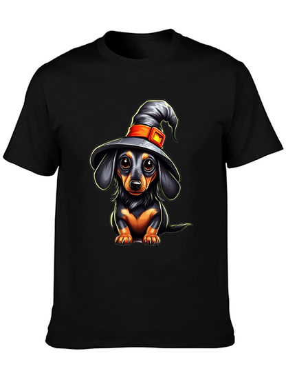 Witch Dachshund T-Shirt - Halloween Dog Tee