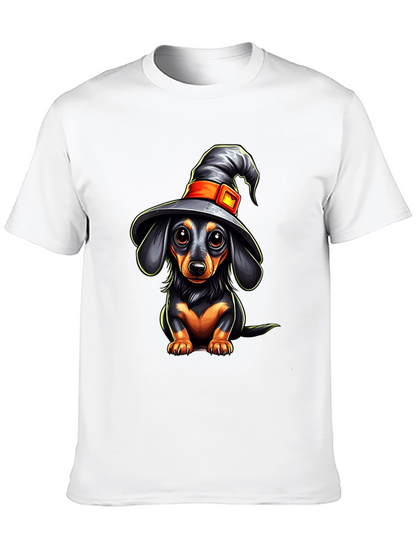 Witch Dachshund T-Shirt - Halloween Dog Tee