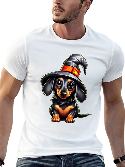 Witch Dachshund T-Shirt - Halloween Dog Tee