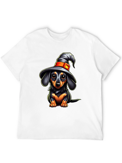 Witch Dachshund T-Shirt - Halloween Dog Tee