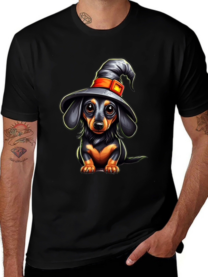 Witch Dachshund T-Shirt - Halloween Dog Tee